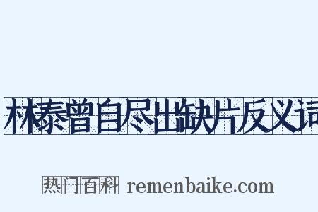 林泰曾自尽出缺片反义词是什么意思的图片